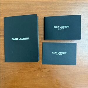 Saint Laurent Black Authentication Card